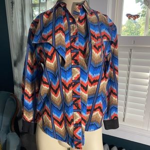 Colorful cowboy threads collared button down size medium